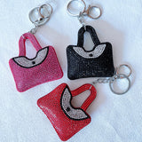 Cross-border new arrival hot diamond bag keychain car key chain backpack pendant korean velvet hot diamond luggage accessories