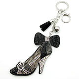 Diamond-studded high heel keychain - european & american style tassel metal charm - bag accessory - cross-border hot seller