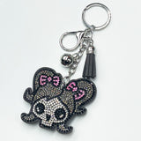 Diamond skull girl keychain cartoon tassel pendant cute bag car accessories new arrival hot diamond pendant