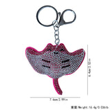 Manta ray keychain - cute marine animal bag charm, car key & backpack accessory