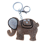 Leather velvet elephant key chain pendant korean velvet diamond hot diamond elephant bag pendant cross-border hot sale
