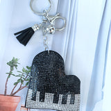 Korean velvet piano keychain - musical theme bag charm - musical instrument shaped backpack accessory - gift for music lovers