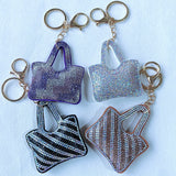Cross-border hot selling aliexpress hot diamond hot picture heart bag keychain women's bag car key pendant