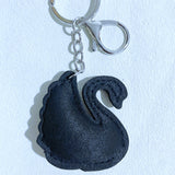 Swan hotfix rhinestone keychain, korean velvet rhinestone pendant, elegant and sophisticated style bag charm, lightweight and durable