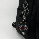 Cross-border hot-selling diamond-encrusted skull keychain fashion tassel bag pendant halloween creative jewelry