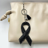 Large diamond-studded ribbon keychain fashion tassel bag charm - cross-border hot seller