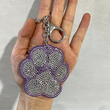 European and american popular bear paw cat claw keychain butterfly cat dog korean velvet rhinestone cartoon animal bag pendant