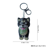 Bulldog hotfix rhinestone keychain, korean velvet diamond pet charm, trendy & cool backpack accessory, pet merchandise