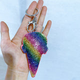 Cross-border hot-selling ice cream bag pendant fashion korean velvet hot diamond milk tea cup keychain