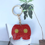 Korean velvet peach keychain - funny & quirky gift - fun & creative bag charm/school bag accessory