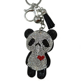 Korean velvet rhinestone bear keychain - cute hotfix keyring for bags, backpacks, and car keys