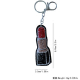 Korean velvet lipstick hot diamond keychain makeup styling accessories bestie gift bag pendant cross-border hot sale