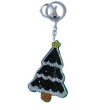 Christmas tree keychain - rhinestone korean velvet christmas eve bag charm - small gift christmas car ornament