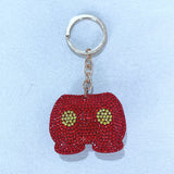 Korean velvet peach keychain - funny & quirky gift - fun & creative bag charm/school bag accessory