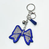 New arrival diamond-encrusted bows keychain fashion tassel metal bag pendant cross-border hot-selling model