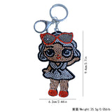 Cool girl hotfix rhinestone keychain - korean velvet diamond embellished avatar charm - trendy & unique bestie bag accessory