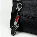 Cross-border hot-selling small fragrance style diamond-encrusted lipstick pendant hot diamond tassel bag keychain fashion girl jewelry pendant