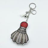 Hotfix rhinestone badminton keychain fashion tassel pendant bag charm - cross-border hot seller