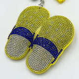 Hot diamond slippers keychain diamond-encrusted tassel pendant fashion bag accessories cross-border live broadcast hot-selling model