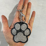 European and american popular bear paw cat claw keychain butterfly cat dog korean velvet rhinestone cartoon animal bag pendant