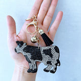 European and american cross-border cartoon pendant korean velvet hot diamond milk keychain twelve zodiac horse bag accessories wholesale