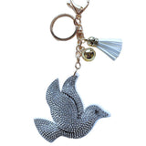 Peace dove keychain korean velvet hot diamond peace symbol bag pendant casual healing style bag pendant