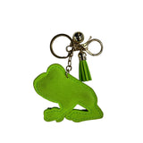 Wholesale cute animal fleece hotfix rhinestone keychains - green frog rhinestone bag charms & car keychains