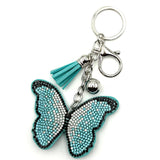 New arrival diamond-encrusted butterfly keychain fashion tassel bag pendant cross-border hot-selling creative accessories