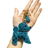 Puppy bag hanging cross-border hot selling korean velvet hot diamond keychain tassel diamond-encrusted women's long-eared dog bag accessories
