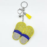 Hot diamond slippers keychain diamond-encrusted tassel pendant fashion bag accessories cross-border live broadcast hot-selling model