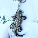 Korean velvet lizard keychain - faux leather accessories - apparel & luggage embellishments - rhinestone charms wholesale