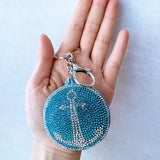 Fashion hot diamond keychain sailboat anchor luggage pendant business bag flight travel anchor anti-lost key chain