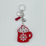 New christmas rhinestone keychain bag charm - hot selling rhinestone tassel decoration for cross-border e-commerce