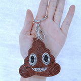Cross-border in stock childlike shit keychain korean velvet hot diamond bag decoration funny creative key accessories