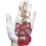 Cross-border hot-selling korean velvet diamond kitten keychain bag hanging fashion hot diamond luggage pendant wholesale