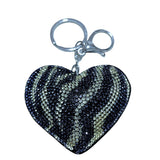 Korean velvet leopard print heart keychain - wild & sweet bag charm - cross-genre mix & match accessory