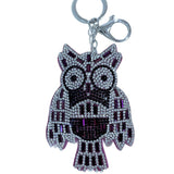 Cross-border hot-selling diamond-encrusted owl women's bag pendant fashion korean velvet hot diamond two-color diamond keychain wholesale