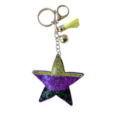 Cross-border exclusive: korean velvet star hotfix rhinestone keychain - galaxy-themed bag charm, minimalist fashion accessory