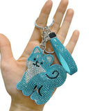 Cartoon cute puppy cat rhinestone velvet keychain bag charm tassel car accessory wholesale cross-border hot seller