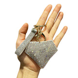 Cross-border korean velvet diamond pure color diamond keychain bag hanging car accessories fashion hot diamond luggage pendant