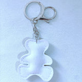 Cross-border hot-selling mini white bear keychain, ultra-light portable bag chain and trouser waist accessories, cute pet bag chain pendant