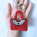 Cross-border new arrival hot diamond bag keychain car key chain backpack pendant korean velvet hot diamond luggage accessories