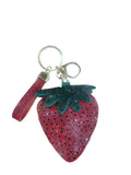 Original hot-selling korean velvet diamond-encrusted strawberry bag pendant hot diamond two-color keychain car pendant
