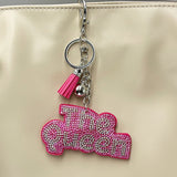 Hot diamond the queen keychain diamond-encrusted tassel bag pendant fashion girl jewelry pendant