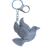 Korean velvet peace dove bag charm - minimalist style accessory for artistic young adults, keychain pendant