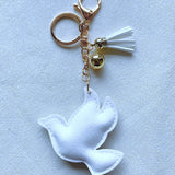 Peace dove keychain korean velvet hot diamond peace symbol bag pendant casual healing style bag pendant