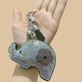 2025 new creative anime unicorn elephant keychain korean velvet rhinestone animal keyring bag charm