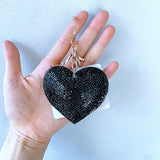Xiaoxiangfeng heart hot diamond leather keychain fashion keychain pendant velvet diamond bag pendant wholesale