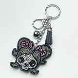 Diamond skull girl keychain cartoon tassel pendant cute bag car accessories new arrival hot diamond pendant