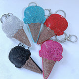 Ice cream keychain korean velvet cone hot diamond luggage accessories summer cool style bag chain pendant